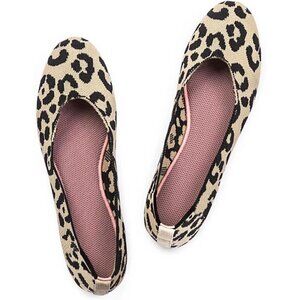 Frank Mully Women’s Yellow Knit Fabric Round Toe Slip On Ballet Flat Shoes